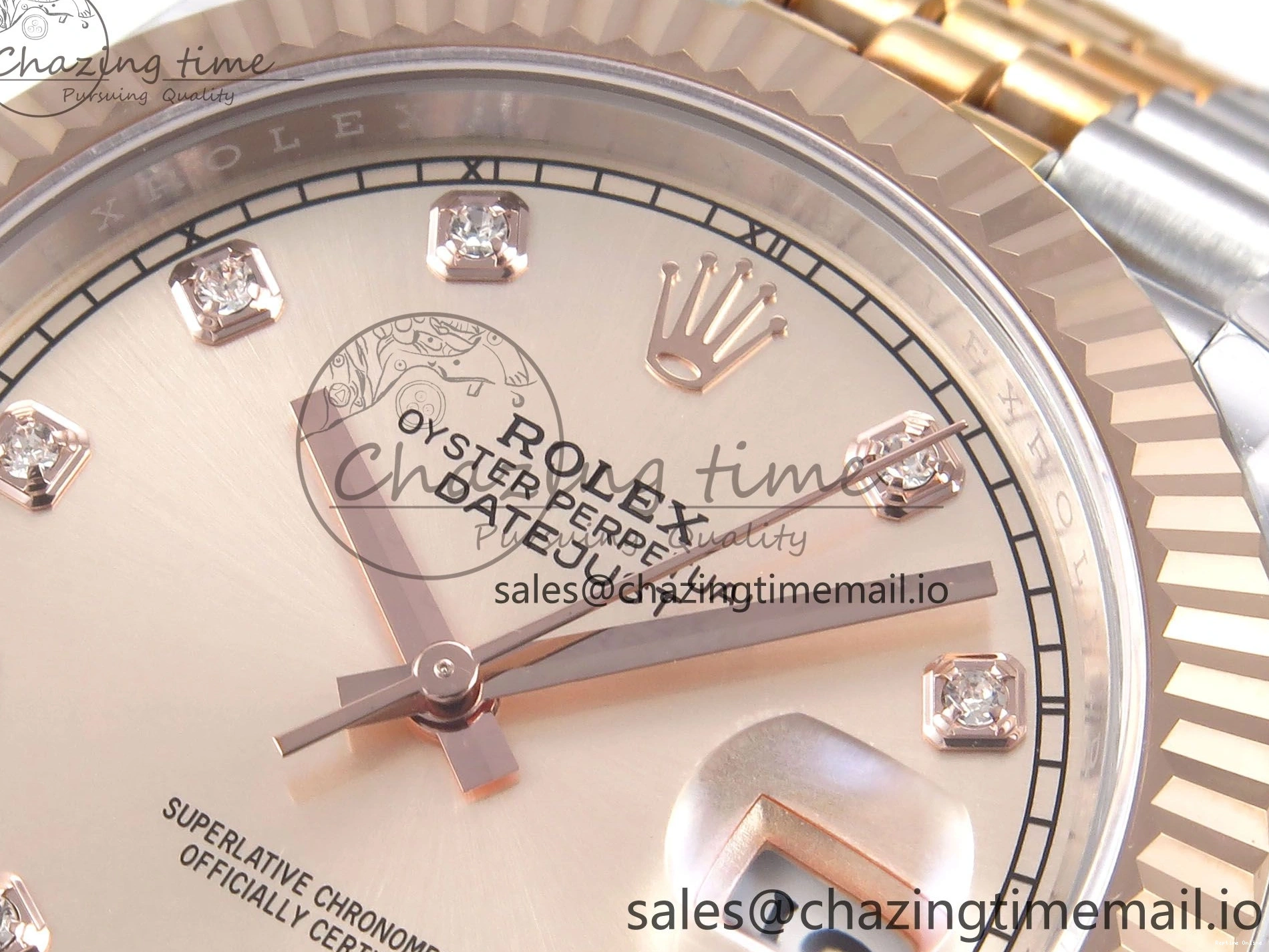 0208 DateJust 41 126331 EWEF Best Edition RG Diamonds Dial on SS RG Jubilee Bracelet A UrbanChic 999